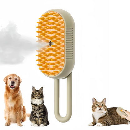 Professional 3-in-1 Electric Pet Grooming Brush with Steam, Spray, and Massage Features for Cats and Dogs