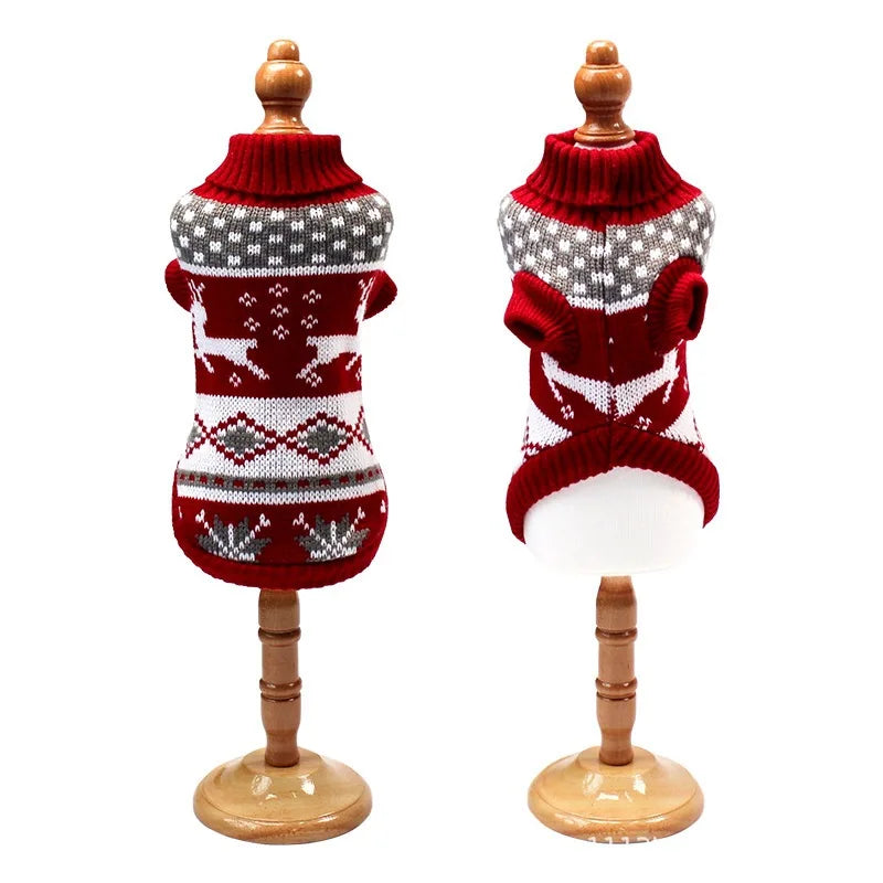 Knitted Winter Sweater for Small to Medium Dogs and Cats - Ideal for Chihuahuas, Bulldogs, and Puppies