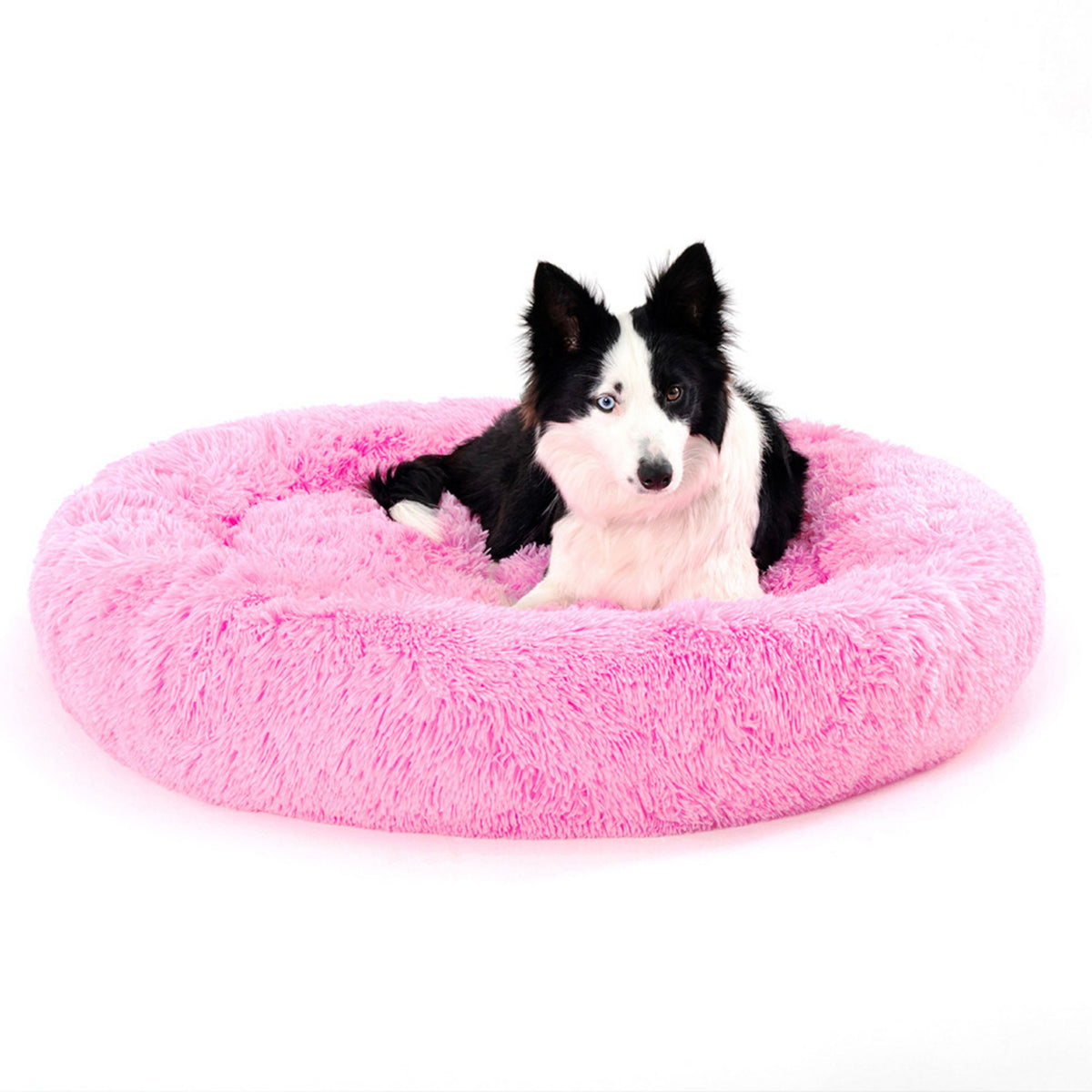 Premium Plush Donut Pet Bed - Comfortable and Washable Cushion for Dogs and Cats in Various Sizes