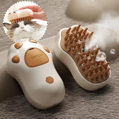 Professional 3-in-1 Electric Pet Grooming Brush with Steam, Spray, and Massage Features for Cats and Dogs