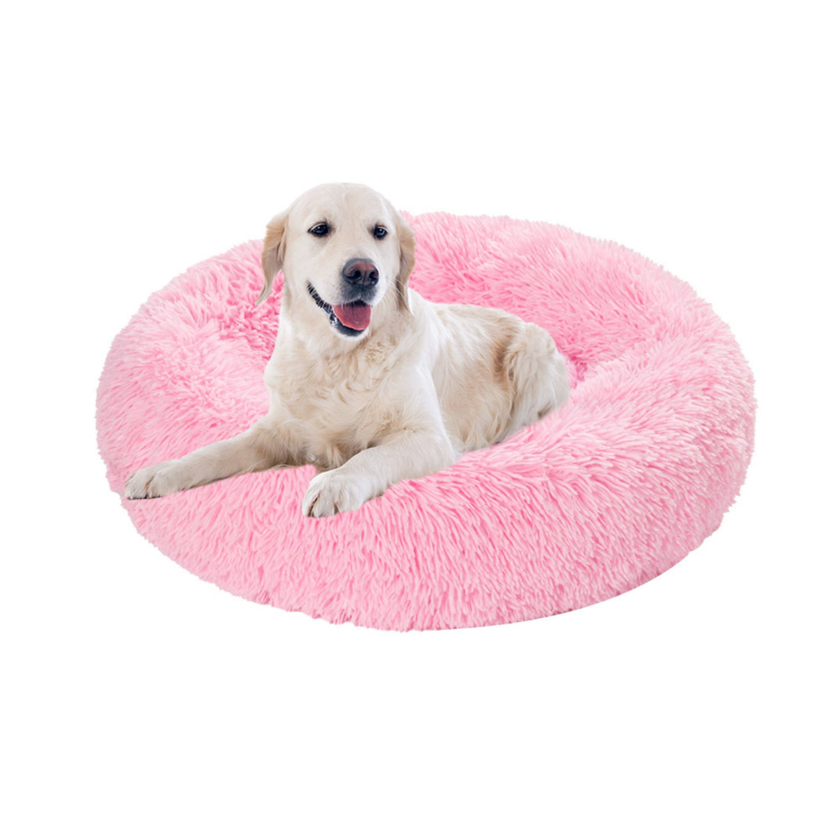 Premium Plush Donut Pet Bed - Comfortable and Washable Cushion for Dogs and Cats in Various Sizes