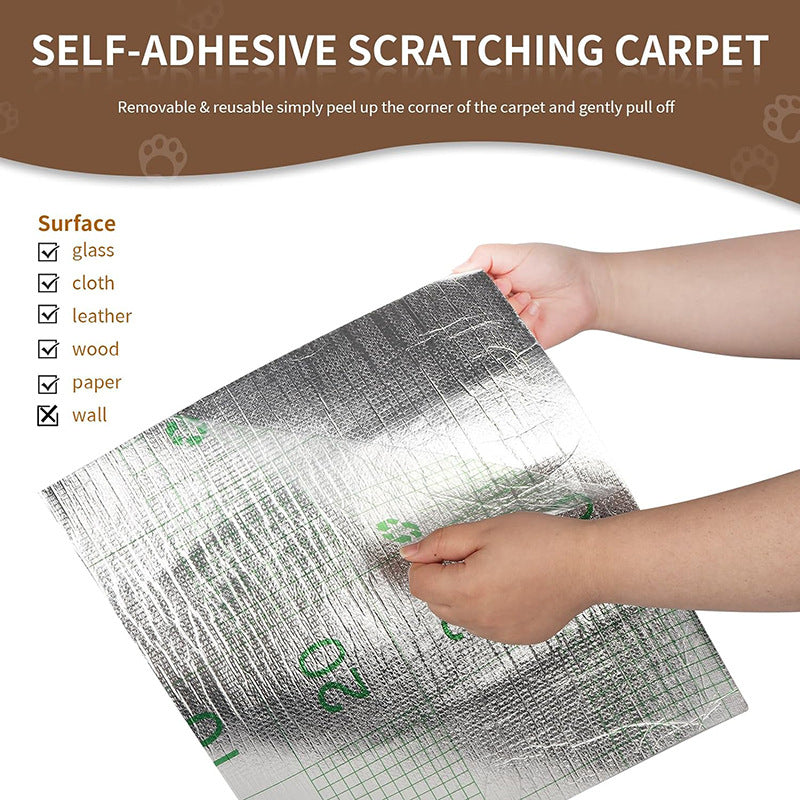 Self-Adhesive Carpet Cat Scratch Board for Wall and Sofa Protection - Trimmable Pet Product