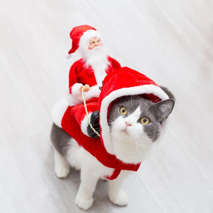 Christmas Pet Apparel: Santa Claus Ski Outfit, Warm and Frost-Proof, Ideal Holiday Clothing for Pets