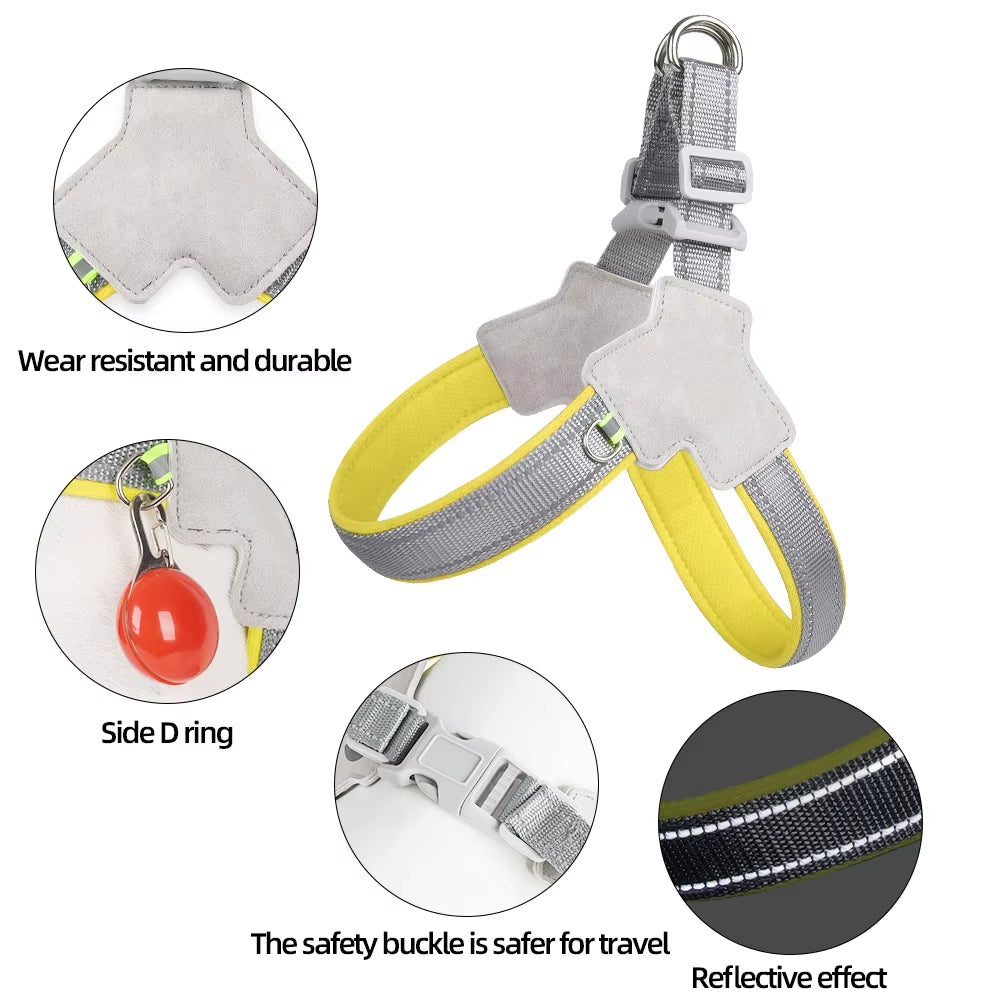 Reflective No-Pull Vest Harness for Small to Medium Dogs and Cats - Ideal for Pugs, Chihuahuas, and Bulldogs