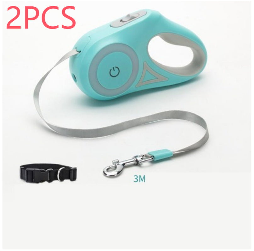 Retractable Dog Leash and Collar Set for Small to Medium Dogs and Cats - Automatic Traction System