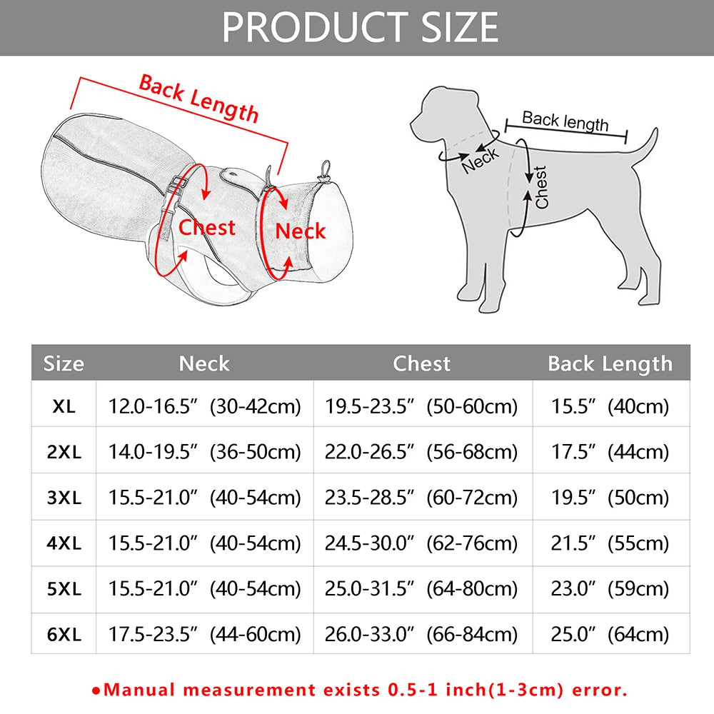 Premium Waterproof Dog Coat - Insulated Reflective Rain Jacket for Medium to Extra Large Breeds, Including French Bulldogs (Sizes XL-6XL)