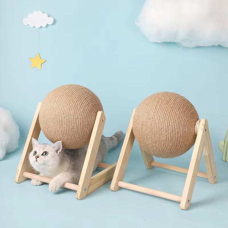 Sisal Rope Cat Scratching Ball Toy Set - Durable Paw Grinding Board for Cats and Kittens