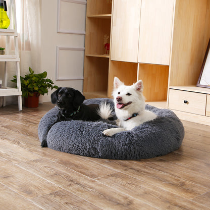 Premium Plush Donut Pet Bed - Comfortable and Washable Cushion for Dogs and Cats in Various Sizes