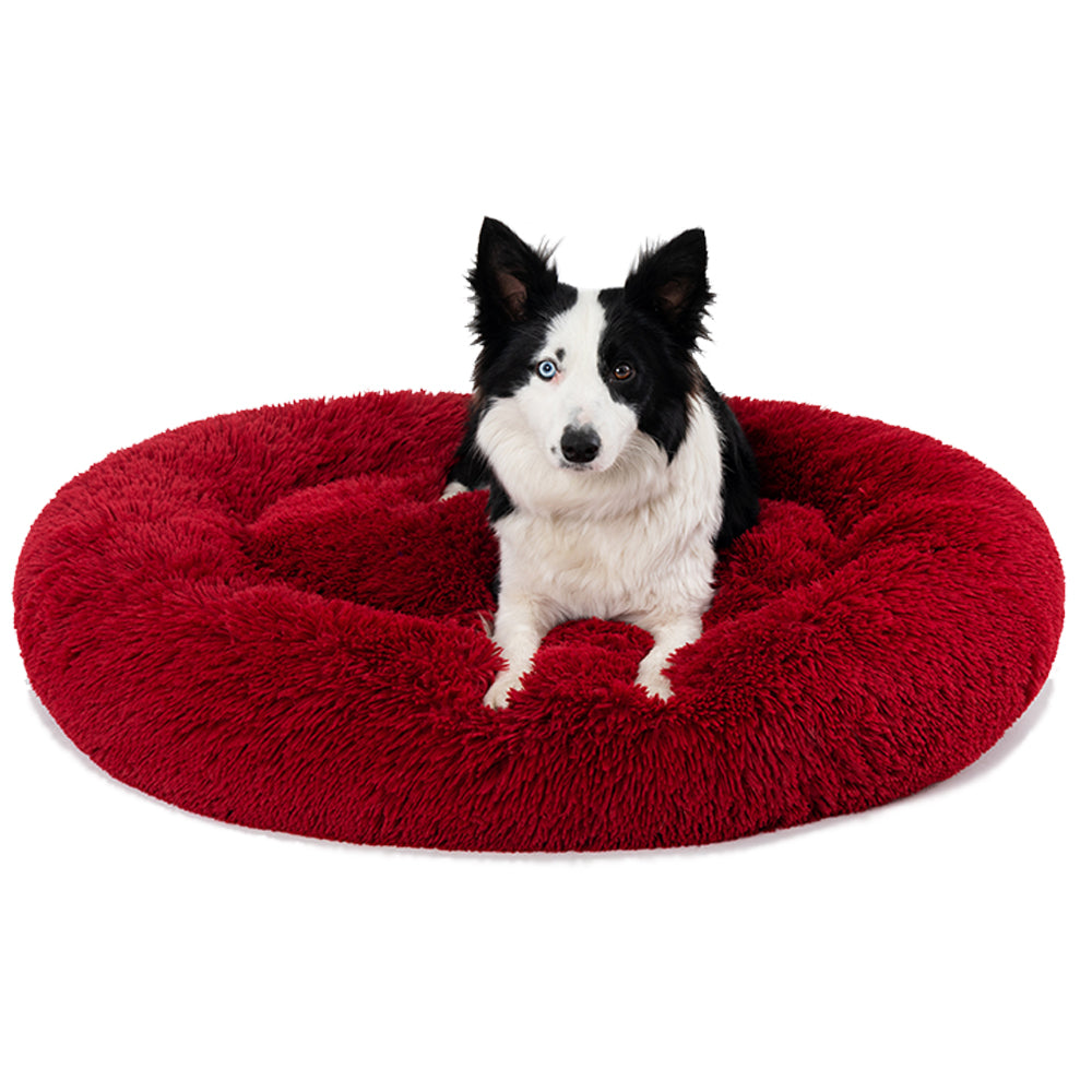 Premium Plush Donut Pet Bed - Comfortable and Washable Cushion for Dogs and Cats in Various Sizes