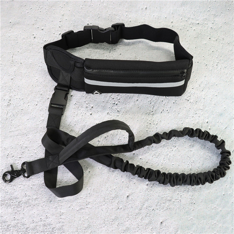 Professional Hands-Free Dog Leash with Shock-Absorbing Bungee for Large Dogs Up to 180 lbs, Featuring Phone Pocket and Water Bottle Holder