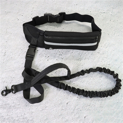 Professional Hands-Free Dog Leash with Shock-Absorbing Bungee for Large Dogs Up to 180 lbs, Featuring Phone Pocket and Water Bottle Holder