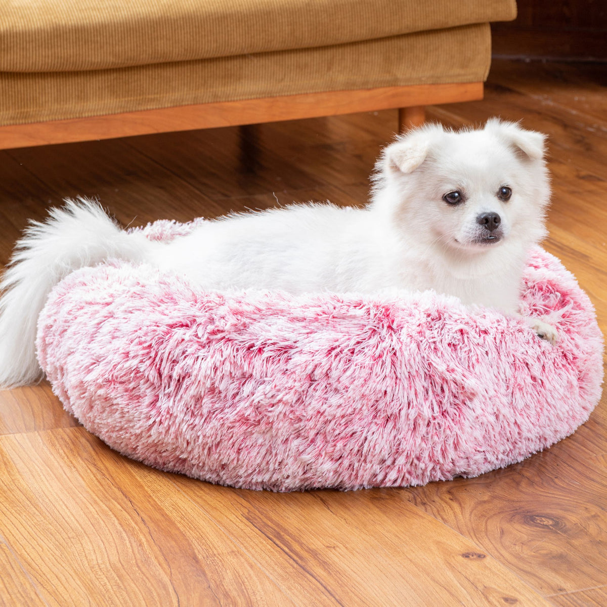 Premium Plush Donut Pet Bed - Comfortable and Washable Cushion for Dogs and Cats in Various Sizes